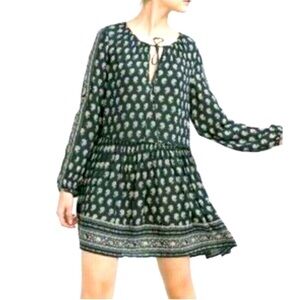 Zara Trafaluc Green and White Long Sleeve Sundress: Eligible 3/$25!